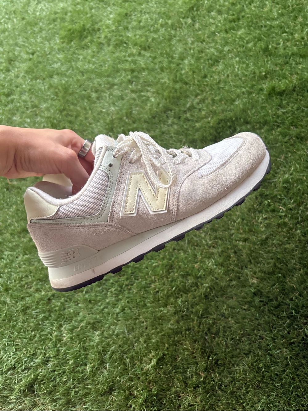 New Balance Women’s Neutral Beige/Taupe Suede & Mesh Sneaker